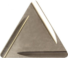 Kyocera - TPGR321 B Grade KW10 Carbide Turning Insert - Uncoated, 60° Triangle, 3/8" Inscr Circle, 1/8" Thick, 1/64" Corner Radius - Exact Tooling