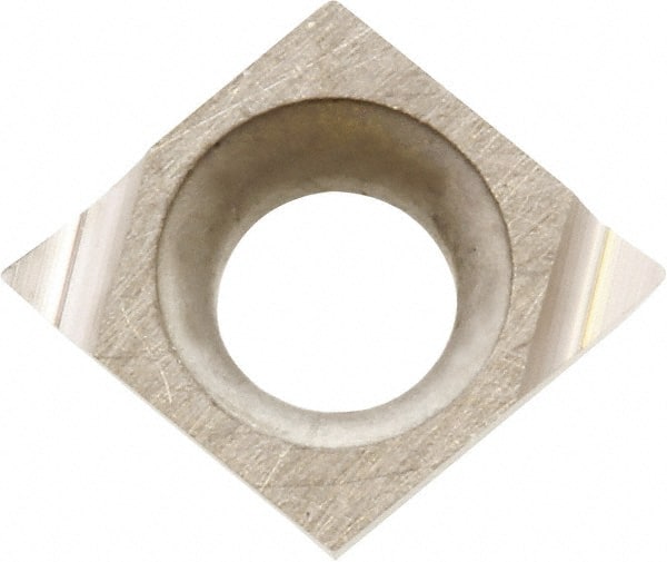 Kyocera - CCGT110905 F Grade KW10 Carbide Turning Insert - Uncoated, 80° Diamond, 3.5052mm Inscr Circle, 1.397mm Thick, 0.2032mm Corner Radius - Exact Tooling