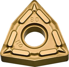 Kyocera - WNMG432 MQ Grade CA6525 Carbide Turning Insert - TiCN/Al2O3/TiN Finish, 80° Trigon, 1/2" Inscr Circle, 3/16" Thick, 1/32" Corner Radius - Exact Tooling