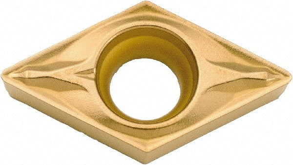 Kyocera - DCMX32.51 WP Grade CA525 Carbide Turning Insert - TiCN/Al2O3/TiN Finish, 55° Diamond, 3/8" Inscr Circle, 5/32" Thick, 1/64" Corner Radius - Exact Tooling