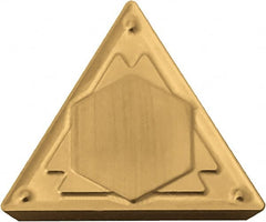 Kyocera - TPMR321 HQ Grade CA515 Carbide Turning Insert - TiCN/Al2O3/TiN Finish, 60° Triangle, 3/8" Inscr Circle, 1/8" Thick, 1/64" Corner Radius - Exact Tooling