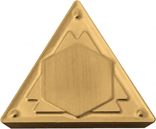 Kyocera - TPMR221 HQ Grade CA6525 Carbide Turning Insert - TiCN/Al2O3/TiN Finish, 60° Triangle, 1/4" Inscr Circle, 1/8" Thick, 1/64" Corner Radius - Exact Tooling