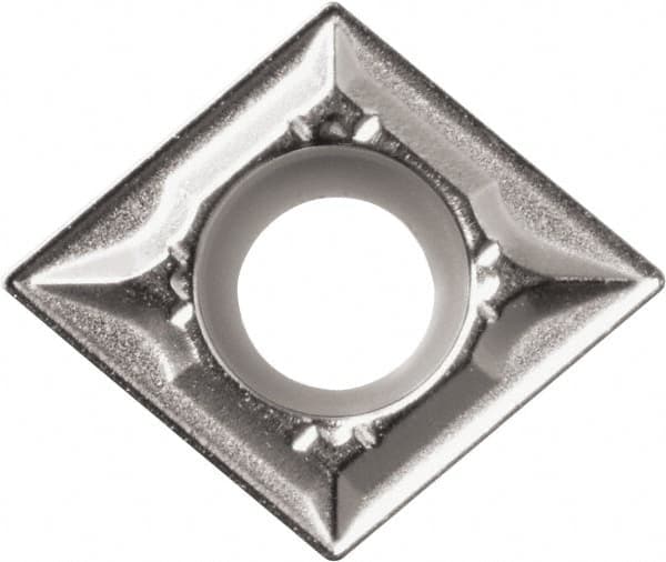 Kyocera - CCMT21.50.5 GK Grade CA510 Carbide Turning Insert - TiCN/Al2O3/TiN Finish, 80° Diamond, 1/4" Inscr Circle, 3/32" Thick, 0.008" Corner Radius - Exact Tooling