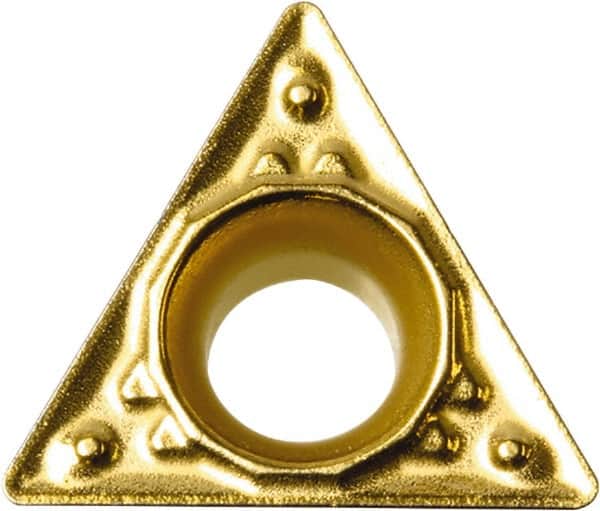 Kyocera - TPMT221 HQ Grade CA510 Carbide Turning Insert - TiCN/Al2O3/TiN Finish, 60° Triangle, 1/4" Inscr Circle, 1/8" Thick, 1/64" Corner Radius - Exact Tooling