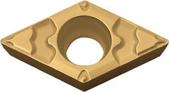 Kyocera - DCMT21.51 GP Grade CA525 Carbide Turning Insert - TiCN/Al2O3/TiN Finish, 55° Diamond, 1/4" Inscr Circle, 3/32" Thick, 1/64" Corner Radius - Exact Tooling