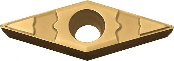 Kyocera - VBMT221 GP Grade CA510 Carbide Turning Insert - TiCN/Al2O3/TiN Finish, 35° Diamond, 1/4" Inscr Circle, 1/8" Thick, 1/64" Corner Radius - Exact Tooling