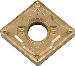 Kyocera - CNMG430.5 PP Grade PV720 Cermet Turning Insert - TiCN (Megacoat Nano) Finish, 80° Diamond, 1/2" Inscr Circle, 3/16" Thick, 0.008" Corner Radius - Exact Tooling