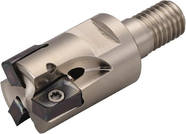 Kyocera - 32mm Cut Diam, 15mm Max Depth of Cut, 63mm OAL, Indexable Square Shoulder End Mill - LOMU 1505..ER-GH, LOMU 1505..ER-GM, LOMU 1505..ER-SM Inserts, M16 Modular Connection, 90° Lead Angle, Through Coolant, Series M-Four - Exact Tooling