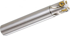 Kyocera - 26mm Cut Diam, 6mm Max Depth of Cut, 25mm Shank Diam, 160mm OAL, Indexable Square Shoulder End Mill - BDMT 0703 Inserts, Cylindrical Shank, 90° Lead Angle, Through Coolant - Exact Tooling