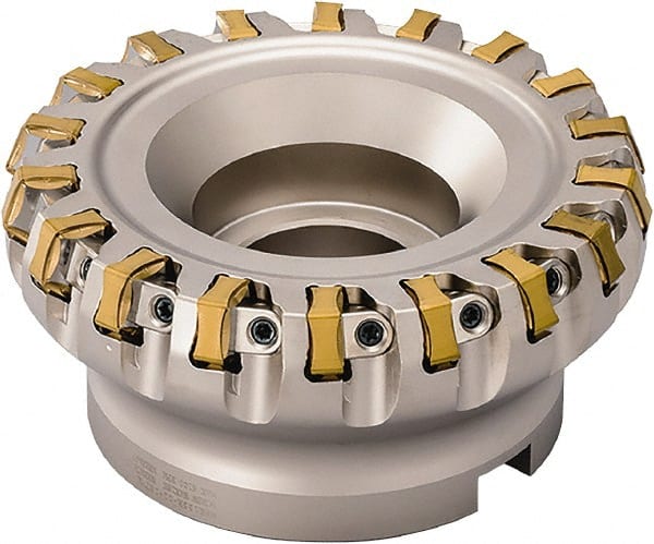 Kyocera - 10 Inserts, 80mm Cut Diam, 17mm Arbor Diam, 6mm Max Depth of Cut, Indexable Square-Shoulder Face Mill - 70° Lead Angle, 63mm High, PNEA 1106, PNEG 1106 & PNMG 1106 Insert Compatibility - Exact Tooling