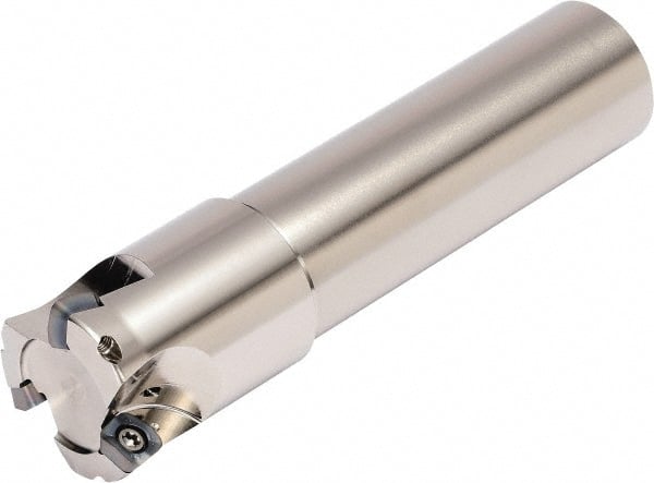 Kyocera - 80mm Cut Diam, 2mm Max Depth, 42mm Shank Diam, Cylindrical Shank Indexable High-Feed End Mill - Screw Holding Method, SOMT 140... Insert, MFH Toolholder, Through Coolant - Exact Tooling