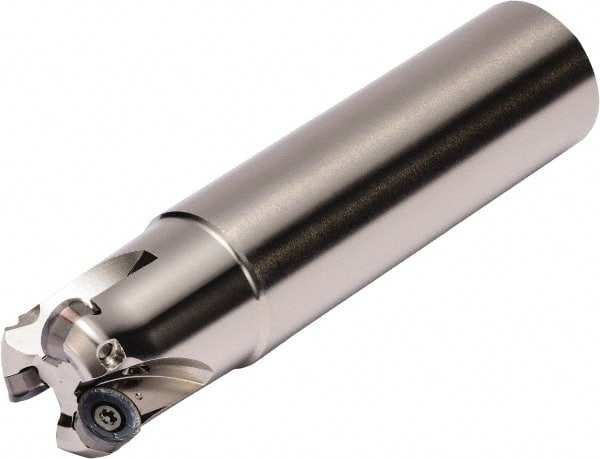 Kyocera - 3/4" Cutting Diam, 3/4" Shank Diam, Weldon Flat Indexable Copy End Mill - 2 Inserts, RDGT 08, RDMT 08 Insert, MRX Toolholder - Exact Tooling