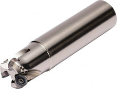 Kyocera - 32mm Cutting Diam, 32mm Shank Diam, 5mm Max Depth of Cut, Straight Shank Indexable Copy End Mill - 4 Inserts, RPGT 10, RPMT 10 Insert, MRX Toolholder - Exact Tooling