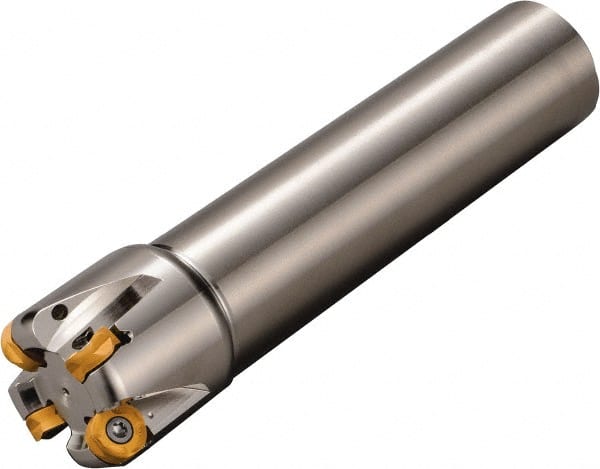 Kyocera - 50.8mm Cutting Diam, 1-1/2" Shank Diam, 8mm Max Depth of Cut, Straight Shank Indexable Copy End Mill - 3 Inserts, ROMU 16... Insert, MRW Toolholder - Exact Tooling