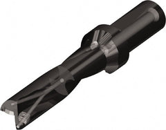 Kyocera - 53mm Max Drill Depth, 2xD, 26.5mm Diam, Indexable Insert Drill - 2 Inserts, 25mm Shank Diam, Whistle Notch Shank - Exact Tooling