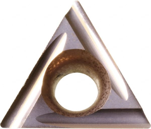 Kyocera - TPET220.2 USF Grade PR930 Carbide Turning Insert - TiCN Finish, 60° Triangle, 1/4" Inscr Circle, 1/8" Thick, 0.004" Corner Radius - Exact Tooling