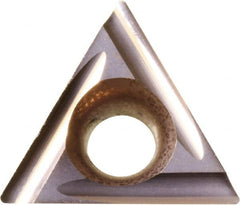 Kyocera - TPET220.2 USF Grade PR930 Carbide Turning Insert - TiCN Finish, 60° Triangle, 1/4" Inscr Circle, 1/8" Thick, 0.004" Corner Radius - Exact Tooling