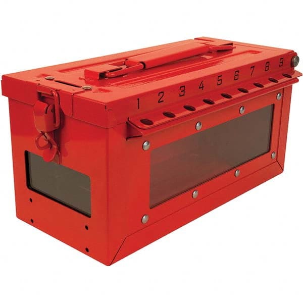 Master Lock - Group Lockout Boxes Portable or Wall Mount: Portable Maximum Number of Padlocks: 19 - Exact Tooling