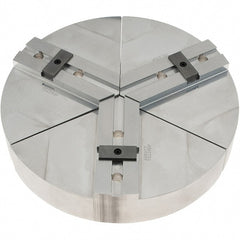 Abbott Workholding Products - 12" Max Chuck Capacity, Tongue & Groove Interface, Round Soft Lathe Chuck Jaw - 3 Jaw, Aluminum, 63.5mm Btw Mount Hole Ctrs, 12" Wide, 2" High, 12.7mm Groove, 1/2" Fastener - Exact Tooling