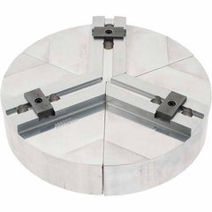 Abbott Workholding Products - 10" Max Chuck Capacity, Tongue & Groove Interface, Round Soft Lathe Chuck Jaw - 3 Jaw, Aluminum, 40mm Btw Mount Hole Ctrs, 10" Wide, 2" High, 12mm Groove, 12mm Fastener - Exact Tooling