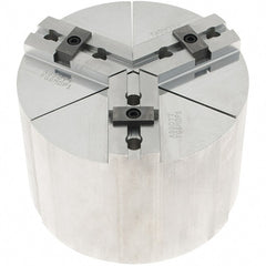 Abbott Workholding Products - 6" Max Chuck Capacity, Tongue & Groove Interface, Round Soft Lathe Chuck Jaw - 3 Jaw, Aluminum, 38.1mm Btw Mount Hole Ctrs, 6" Wide, 4" High, 7.95mm Groove, 3/8" Fastener - Exact Tooling