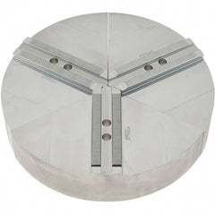 Abbott Workholding Products - 12" Max Chuck Capacity, 1.5mm x 60° Serrated Interface, Round Soft Lathe Chuck Jaw - 3 Jaw, Aluminum, 1.1811" Btw Mount Hole Ctrs, 15" Wide, 3" High, 14mm Fastener - Exact Tooling