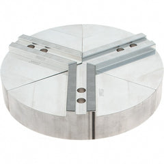 Abbott Workholding Products - 12" Max Chuck Capacity, 1.5mm x 60° Serrated Interface, Round Soft Lathe Chuck Jaw - 3 Jaw, Aluminum, 1.1811" Btw Mount Hole Ctrs, 12" Wide, 2" High, 14mm Fastener - Exact Tooling