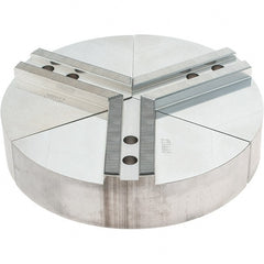 Abbott Workholding Products - 10" Max Chuck Capacity, 1.5mm x 60° Serrated Interface, Round Soft Lathe Chuck Jaw - 3 Jaw, Aluminum, 1.1811" Btw Mount Hole Ctrs, 10" Wide, 2" High, 12mm Fastener - Exact Tooling