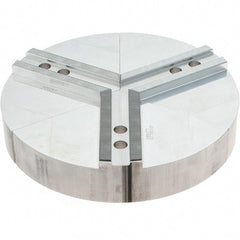 Abbott Workholding Products - 12" Max Chuck Capacity, 1.5mm x 60° Serrated Interface, Round Soft Lathe Chuck Jaw - 3 Jaw, Aluminum, 1.1811" Btw Mount Hole Ctrs, 12" Wide, 2" High, 16mm Fastener - Exact Tooling