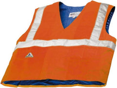 Techniche - Size S/M, High Visibility Orange Cooling Vest - Hook & Loop Front, Polyester, HyperKewl - Exact Tooling