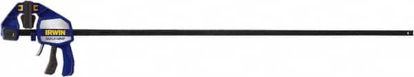 Irwin - 50" Capacity, 3-5/8" Throat Depth Carbon Steel Bar Clamp - 600 Lb Clamping Pressure, 1495.43mm Max Spread - Exact Tooling