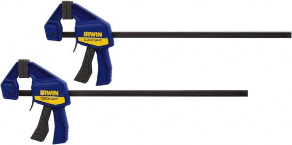 Irwin - 6" Capacity, 2-7/16" Throat Depth Carbon Steel Bar Clamp - 140 Lb Clamping Pressure, 13" OAL - Exact Tooling