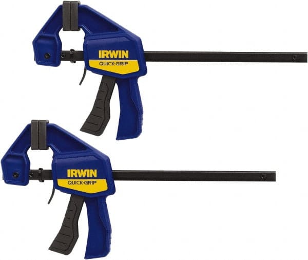 Irwin - 6" Capacity, 2-7/16" Throat Depth Carbon Steel Bar Clamp - 140 Lb Clamping Pressure, 13" OAL - Exact Tooling