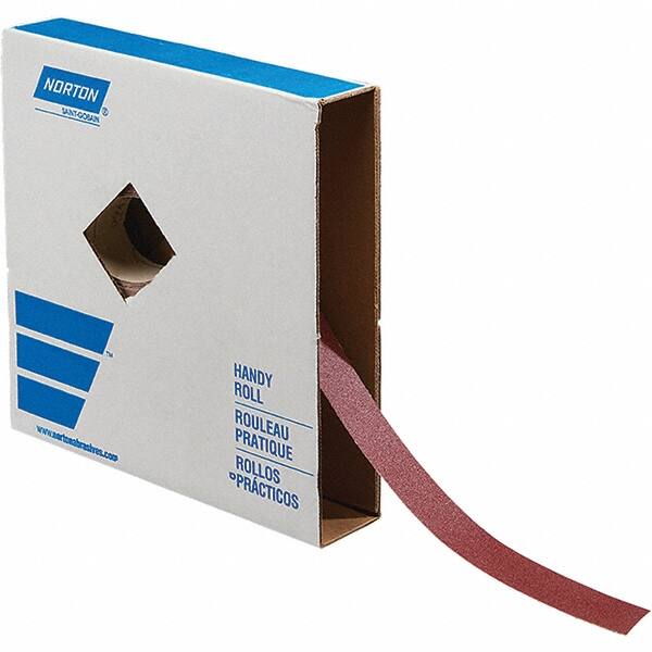 Norton - 1-1/2" x 50 Yd 60 Grit Aluminum Oxide Shop Roll - J Weighted Backing - Exact Tooling