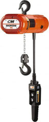 CM - 1,100 Lb Capacity, 0 to 13 FPM Lift Speed, Electric Chain Hoist - 10' Max Lift, 11.94" Min Headroom, 2 Chains - Exact Tooling