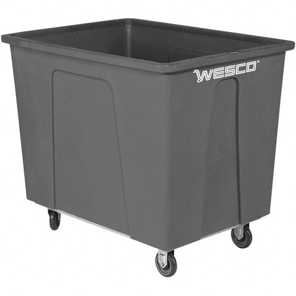 Wesco Industrial Products - 550 Lb Load Capacity, 12 Bushels, Plastic Box Truck - 28" Wide x 38" Long x 35" High, Grey - Exact Tooling