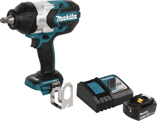 Makita - 1/2" Drive 18 Volt T-Handle Cordless Impact Wrench & Ratchet - 1,700 RPM, 750 Ft/Lb Torque, Lithium-Ion Batteries Included - Exact Tooling
