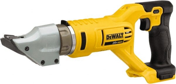 DeWALT - 2,500 SPM, 20 Volt, Pistol Grip Handle, Handheld Cordless Shear - 14 Gauge (Steel) & 16 Gauge (Stainless Steel) Cutting Capacity - Exact Tooling