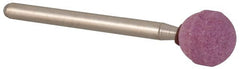 Rex Cut Product - 3/8" Head Diam x 3/8" Thickness, B122, Ball End, Aluminum Oxide Mounted Point - Tan, Medium Grade, 61,650 RPM - Exact Tooling