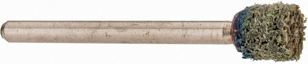 Rex Cut Product - 1/4" Head Diam x 1/4" Thickness, W160, Cylinder End, Aluminum Oxide Mounted Point - White, Medium Grade, 80 Grit, 75,330 RPM - Exact Tooling