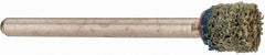 Rex Cut Product - 1/4" Head Diam x 1/4" Thickness, W160, Cylinder End, Aluminum Oxide Mounted Point - White, Medium Grade, 80 Grit, 75,330 RPM - Exact Tooling