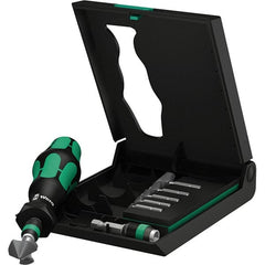Wera - 8 Piece, 1/4 to 13/16" Head Diam, 0 to 90° Included Angle, Three Flute Countersink Set - Exact Tooling