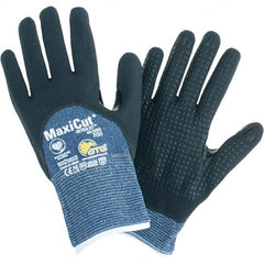 ATG - Size S, ANSI Cut Lvl A3, Cut Resistant Gloves - Palm, Fingers & Knuckles Coated, Blue/Black - Exact Tooling