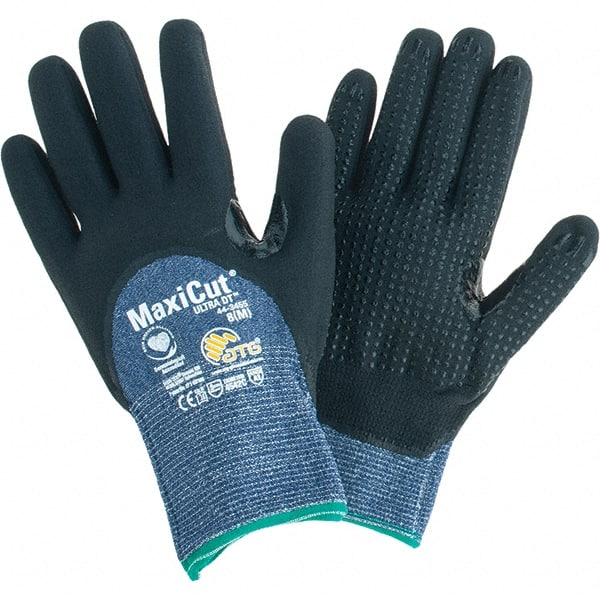 ATG - Size M, ANSI Cut Lvl A3, Cut Resistant Gloves - Palm, Fingers & Knuckles Coated, Blue/Black - Exact Tooling