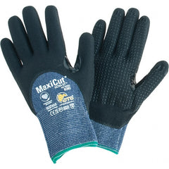 ATG - Size M, ANSI Cut Lvl A3, Cut Resistant Gloves - Palm, Fingers & Knuckles Coated, Blue/Black - Exact Tooling