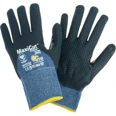 ATG - Size XL, ANSI Cut Lvl A3, Cut Resistant Gloves - Palm, Fingers & Knuckles Coated, Blue/Black - Exact Tooling