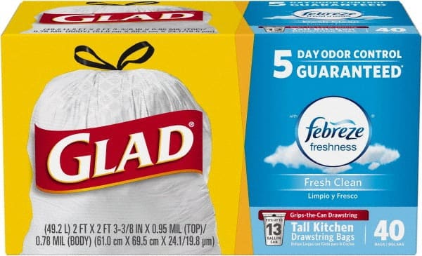 Glad - Pack of (6) 40-Count 13 Gal 0.78 mil Household/Office Trash Bags - Exact Tooling