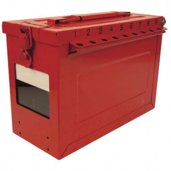 Master Lock - Group Lockout Boxes Portable or Wall Mount: Portable Maximum Number of Padlocks: 19 - Exact Tooling