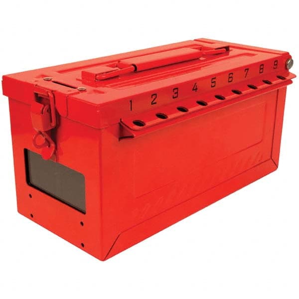 Master Lock - Group Lockout Boxes Portable or Wall Mount: Portable Maximum Number of Padlocks: 19 - Exact Tooling