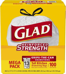 Glad - Pack of (100) 13 Gal 0.95 mil Household/Office Trash Bags - Exact Tooling